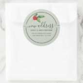 Christmas Holly Berries We've Moved New Address Runder Aufkleber (Tasche)