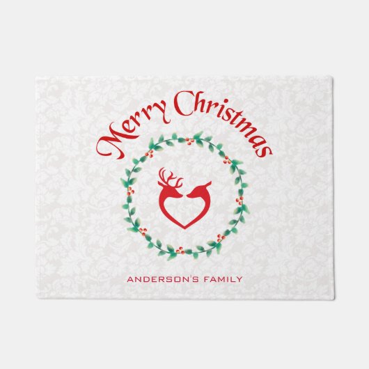 Christmas Holly Berries Wreath Fußmatte (Vorderseite)