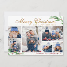 Christmas Holly Berry 6 FOTO Collage Gruß