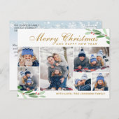 Christmas Holly Berry 6 FOTO Collage Gruß Postkarte (Vorne/Hinten)