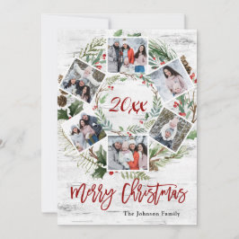 Christmas Holly Berry Birch Bark 6 FOTO Gruß Feiertagskarte