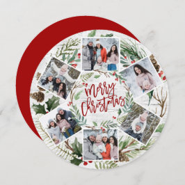 Christmas Holly Berry Birch Bark 6 FOTO Gruß Feiertagskarte