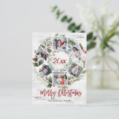 Christmas Holly Berry Birch Bark 6 FOTO Gruß Postkarte (Stehend Vorderseite)