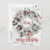 Christmas Holly Berry Birch Bark 6 FOTO Gruß Postkarte (Vorne/Hinten)