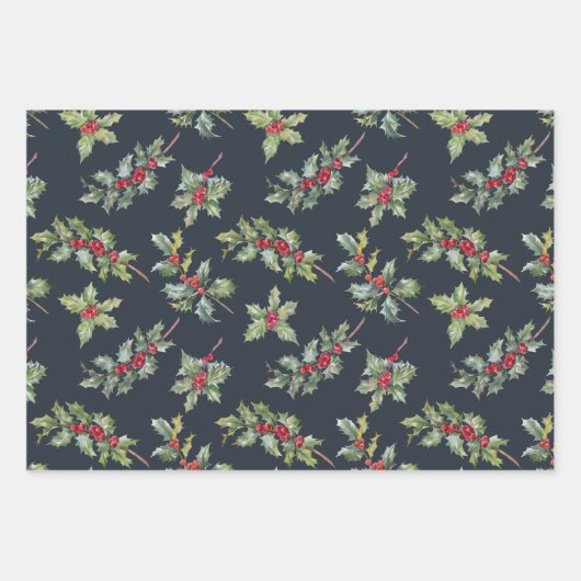 Christmas Holly Berry Branches mit Blätter (Vorderseite)