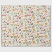 Christmas Holly Berry Cinnamon Orange Red Ribbon Geschenkpapier (Flach)