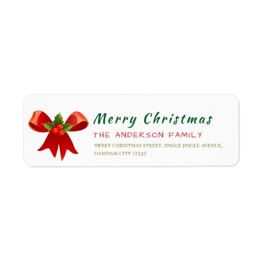 Christmas Holly Berry Elegant Return Address (Vorne)