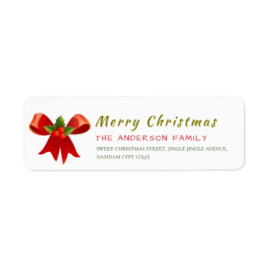 Christmas Holly Berry  Elegant Return Address (Vorne)