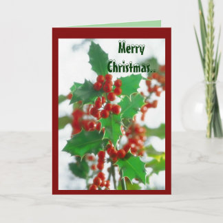 Christmas Holly Berry Feiertagskarte