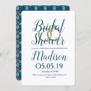 Christmas Holly Berry Foil Rings Brautparty Einladung