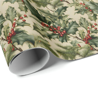 Christmas Holly Berry Geschenkpapier