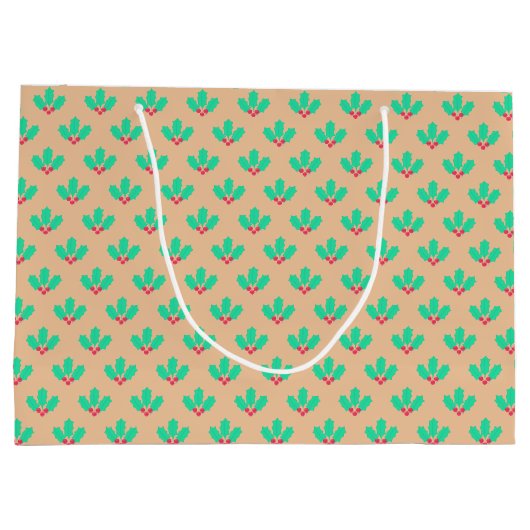 Christmas Holly Berry Große Geschenktüte (Rückseite)