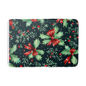 Christmas Holly Berry Pattern Badematte (Vorderseite)