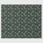 Christmas Holly Berry Pattern Geschenkpapier (Flach)