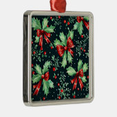 Christmas Holly Berry Pattern Ornament Aus Metall (Rechts)
