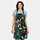 Christmas Holly Berry Pattern Schürze (Getragen)