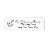 Christmas Holly Berry Return Address Labels (Vorne)