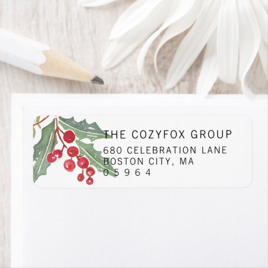 Christmas Holly Berry Rücksendeadresse (Insitu)