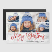 Christmas Holly Berry Rustic 5 FOTO Magnetkarte (Vorne/Hinten)
