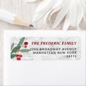 Christmas Holly Berry Rustic Birch Rücksendeadress (Insitu)