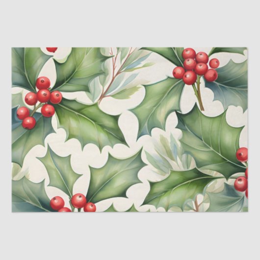 Christmas Holly Berry Seidenpapier (Vorderseite)