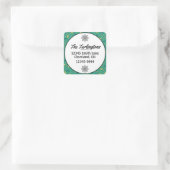 Christmas Holly Blätter & Berries Rücksendeadresse Quadratischer Aufkleber (Tasche)