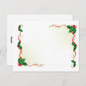 Christmas Holly Border Feiertagskarte (Vorne/Hinten)