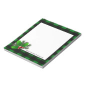 Christmas Holly Buffalo Kariert Personalisiert Not Notizblock (Rotiert)