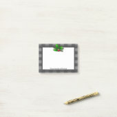 Christmas Holly Buffalo Kariert Personalisiert Post-it Klebezettel (Auf Schreibtisch)