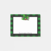 Christmas Holly Buffalo Kariert Personalisiert Post-it Klebezettel (Vorderseite)