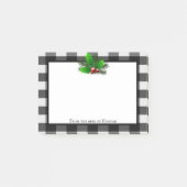 Christmas Holly Buffalo Kariert Personalisiert Post-it Klebezettel (Vorderseite)
