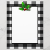 Christmas Holly Buffalo Kariertes Personalisiertes (Rückseite)