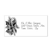 Christmas Holly Candy Cane Ribbon Gummistempel (Prägung)