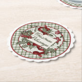 Christmas-Holly-CHRISTMAS-BLESSINGS-Paper Coaster Untersetzer (angewinkelt)