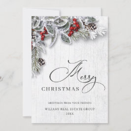 Christmas Holly Corporate Gruß Feiertagskarte