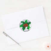 Christmas Holly Envelope Green & Red Siegel Sticke Runder Aufkleber (Umschlag)