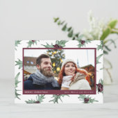 Christmas Holly Family Foto Feiertagskarte (Stehend Vorderseite)