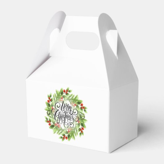 Christmas Holly Favor Box Geschenkschachtel (Vorderseite)