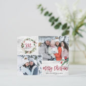 Christmas Holly FOTO Birch Bark Holiday Gruß Postkarte (Stehend Vorderseite)