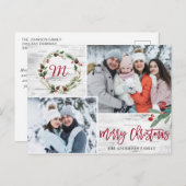 Christmas Holly FOTO Birch Bark Holiday Gruß Postkarte (Vorne/Hinten)