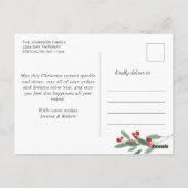 Christmas Holly FOTO Birch Bark Holiday Gruß Postkarte (Rückseite)