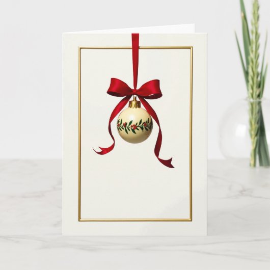 Christmas Holly Frame Card Karte (Vorderseite)