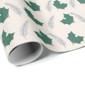 Christmas Holly gift wrap Geschenkpapier (Rolleneckpunkt)