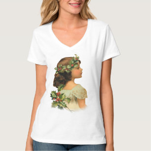 Christmas Holly Girl T-Shirt