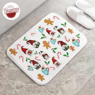 Christmas Holly Gnome Badematte