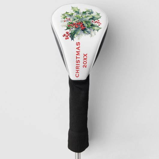 Christmas Holly Golf Head Cover Headcover (Vorderseite)