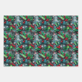 Christmas Holly Graffiti Geschenkpapier Set (Vorderseite)