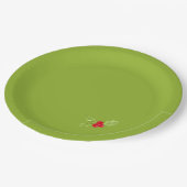 Christmas Holly Green Festive Holiday Fun Pappteller (Schrägansicht)