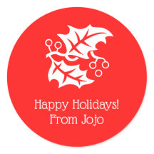 Christmas Holly Holiday Red White 4Helen