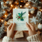 Christmas Holly Hummingbirds Thank You Card Dankeskarte